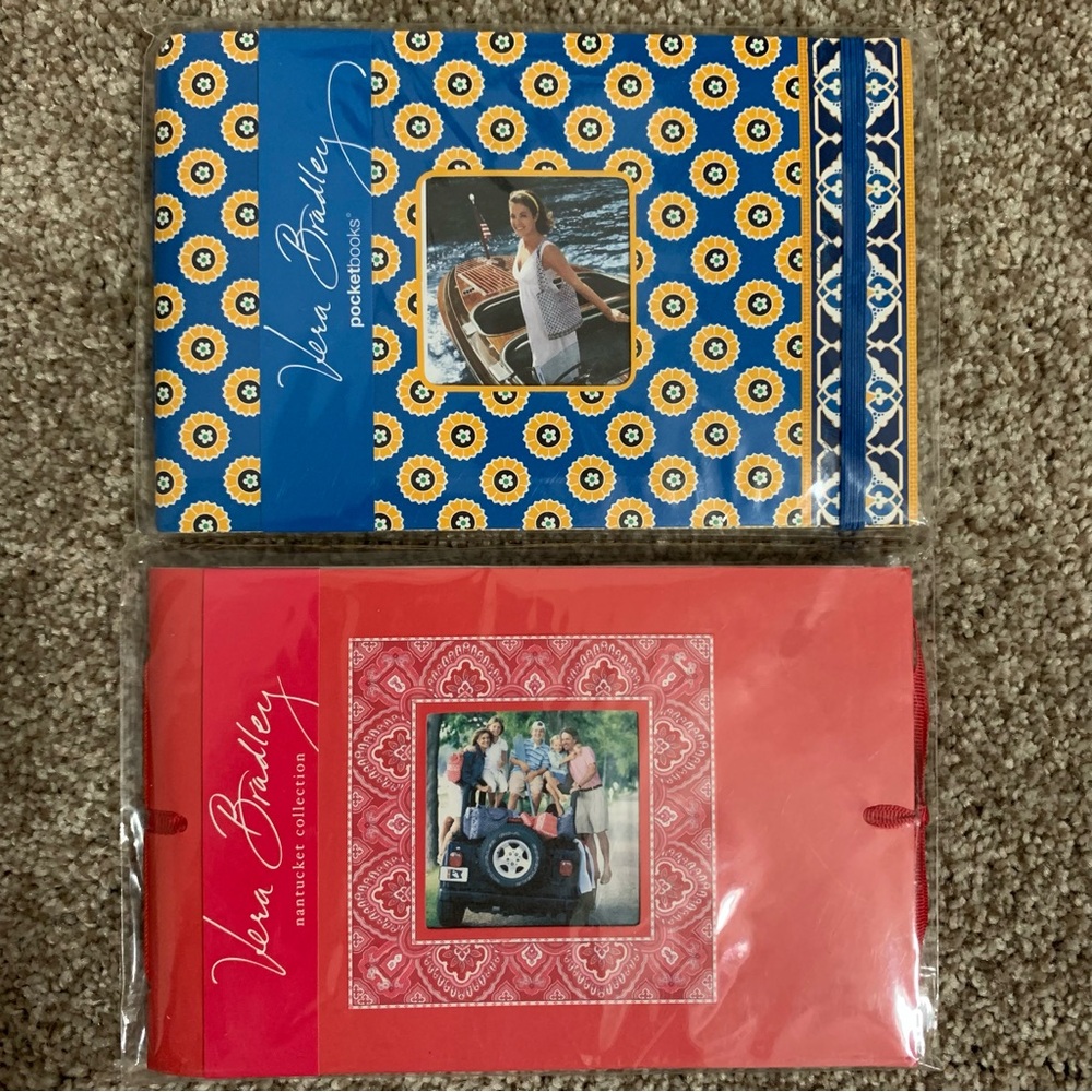 Set 2 Rare Vera Bradley Nantucket Collection Photo Books Pocketbooks 24 4x6” NEW